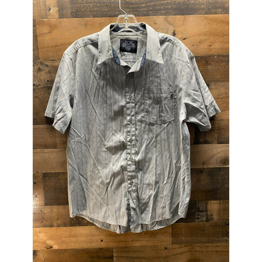 Fox Deluxe‎ Men's Short Sleeve Button Up Size Medium